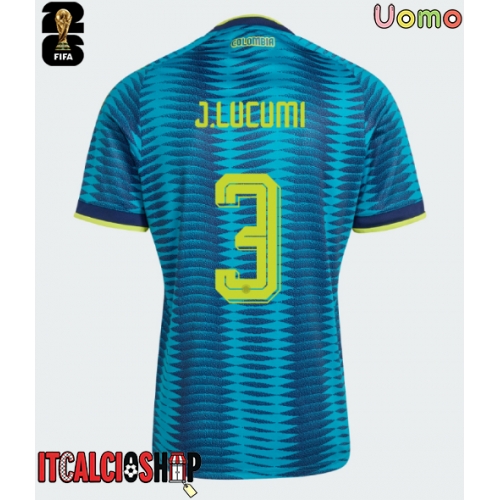 Colombia Jhon Lucumi #3 Seconda Maglia Mondiali 2026 Manica Corta
